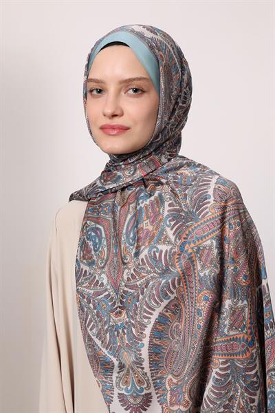 Hint İpeği Şal Açık Mavi