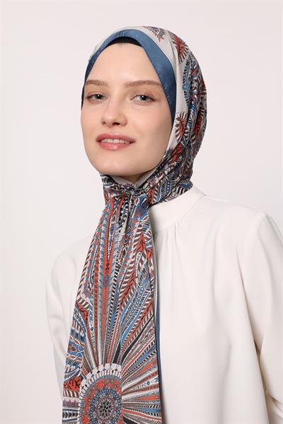 Hint İpeği Şal Açık Mavi