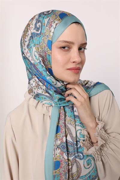 Hint İpeği Şal Açık Mavi