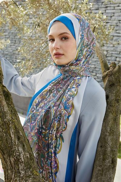 Hint İpeği Şal Açık Mavi