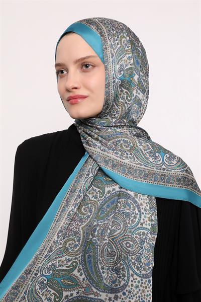 Hint İpeği Şal Açık Mavi
