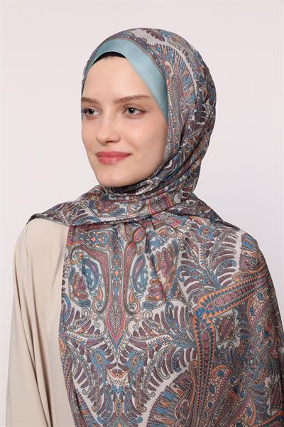 Hint İpeği Şal Açık Mavi