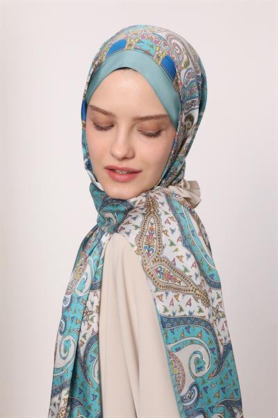 Hint İpeği Şal Açık Mavi