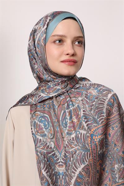 Hint İpeği Şal Açık Mavi