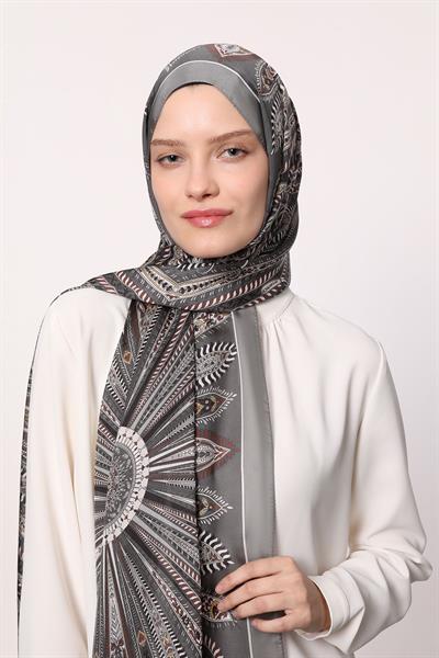 Hint İpeği Şal Antrasit