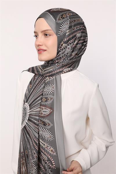 Hint İpeği Şal Antrasit