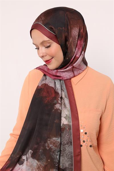 Hint İpeği Şal | Bordo