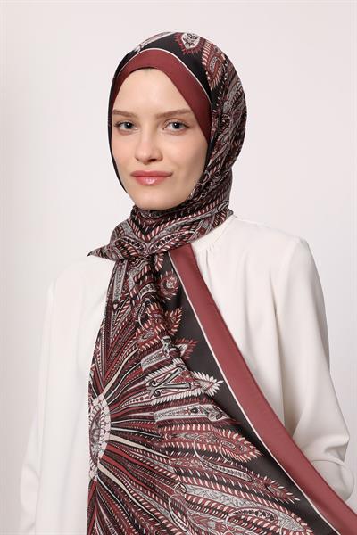 Hint İpeği Şal Bordo