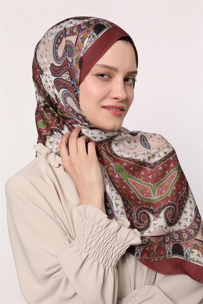 Hint İpeği Şal Bordo