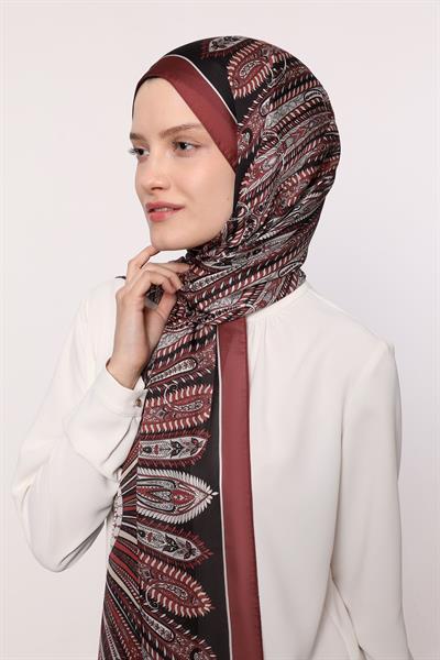 Hint İpeği Şal Bordo