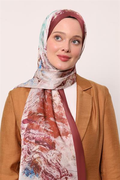 Hint İpeği Şal | Bordo