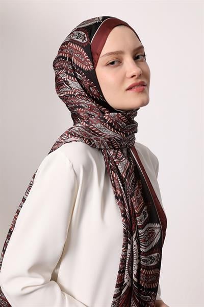 Hint İpeği Şal Bordo