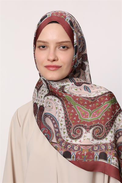 Hint İpeği Şal Bordo