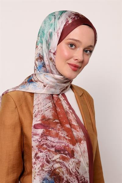 Hint İpeği Şal | Bordo