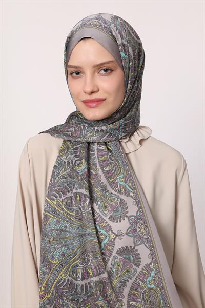 Hint İpeği Şal Gri