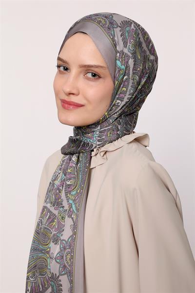 Hint İpeği Şal Gri