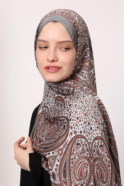 Hint İpeği Şal Gri