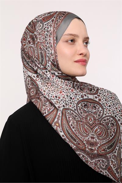 Hint İpeği Şal Gri