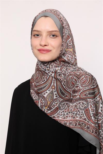 Hint İpeği Şal Gri