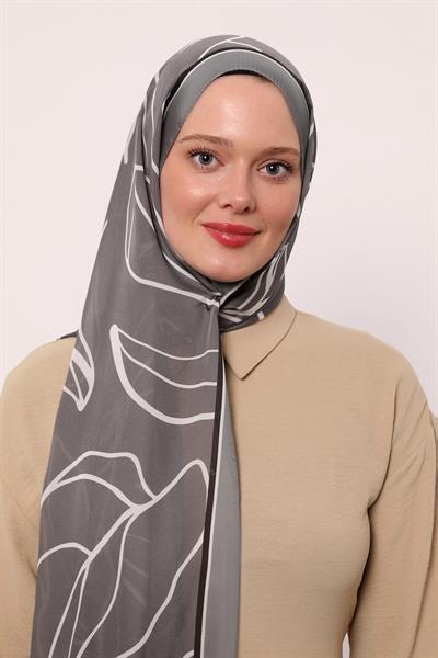 Hint İpeği Şal | Gri