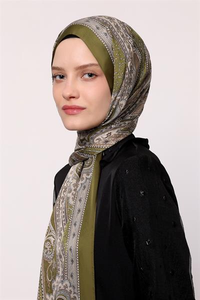 Hint İpeği Şal Haki