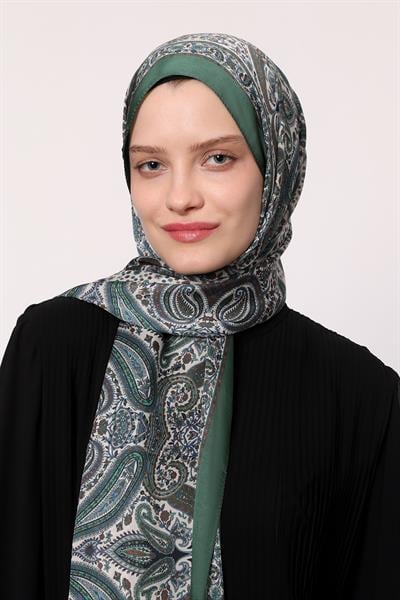 Hint İpeği Şal Haki