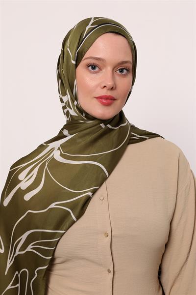 Hint İpeği Şal | Haki