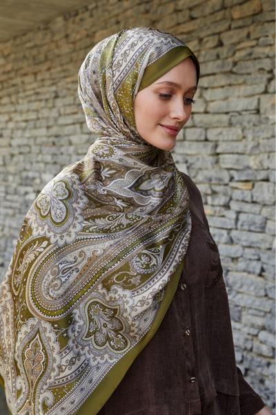 Hint İpeği Şal Haki