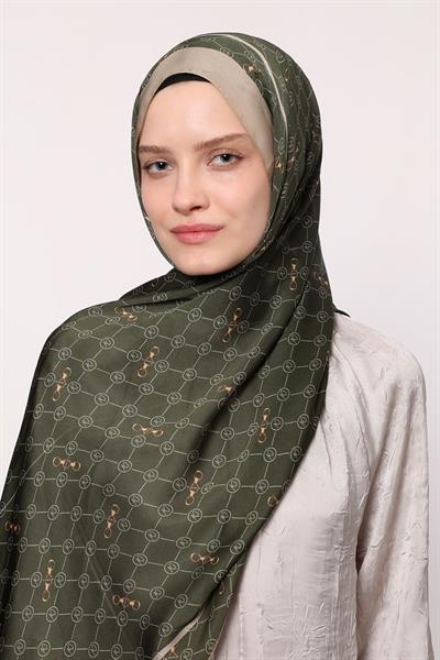 Hint İpeği Şal Haki