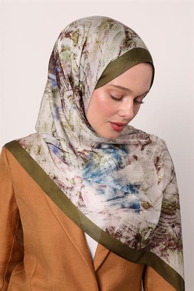 Hint İpeği Şal | Haki