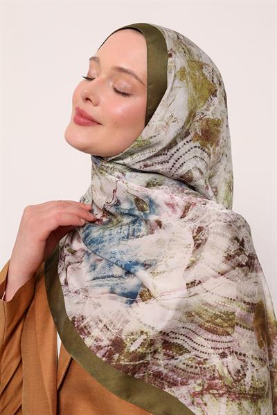 Hint İpeği Şal | Haki