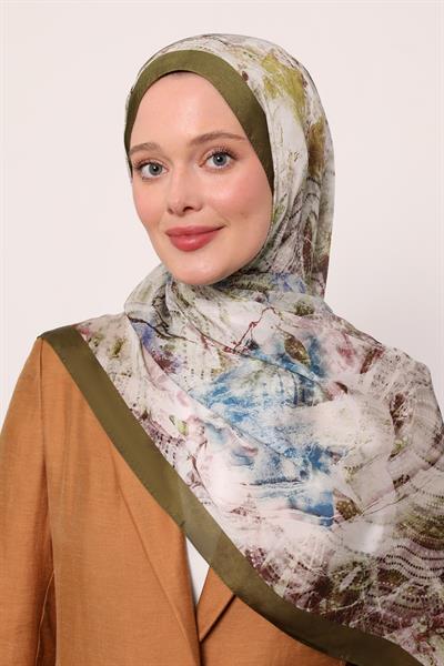 Hint İpeği Şal | Haki