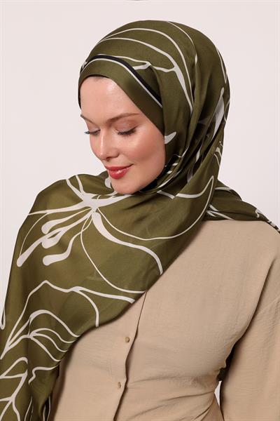 Hint İpeği Şal | Haki