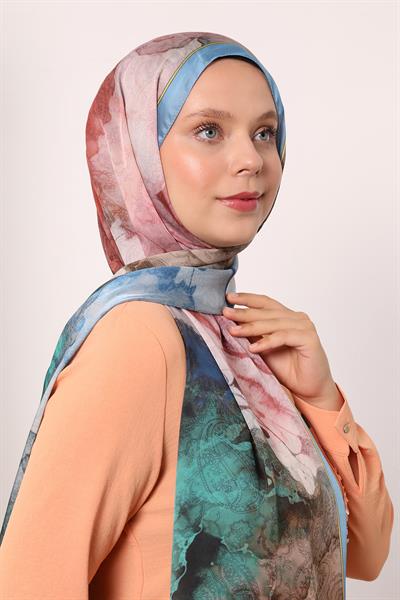 Hint İpeği Şal | İndigo