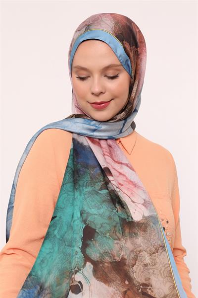 Hint İpeği Şal | İndigo