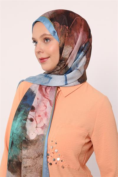 Hint İpeği Şal | İndigo