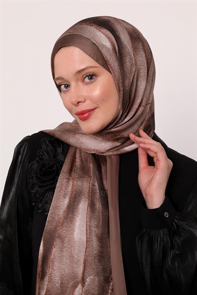 Hint İpeği Şal | Kahverengi