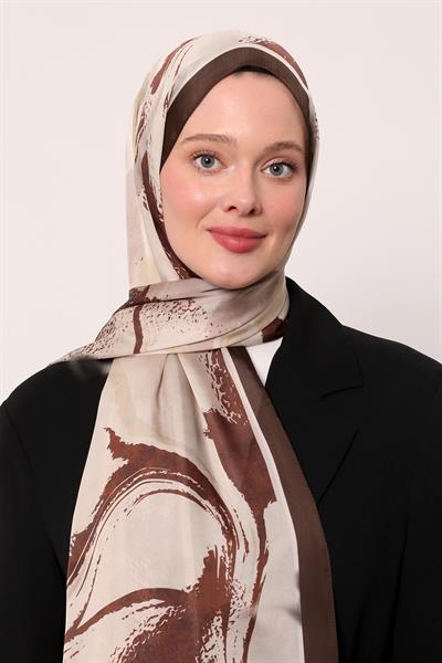 Hint İpeği Şal | Kahverengi