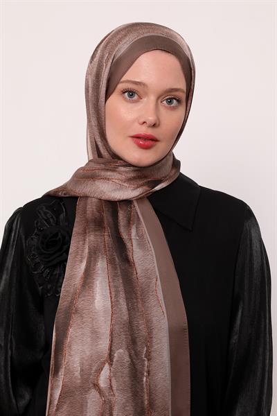 Hint İpeği Şal | Kahverengi
