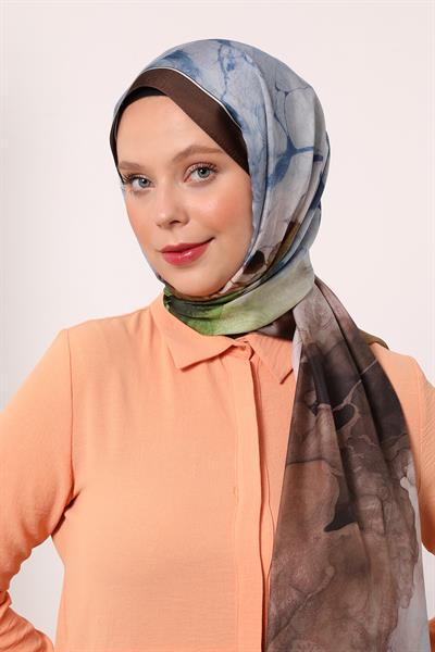 Hint İpeği Şal | Kahverengi