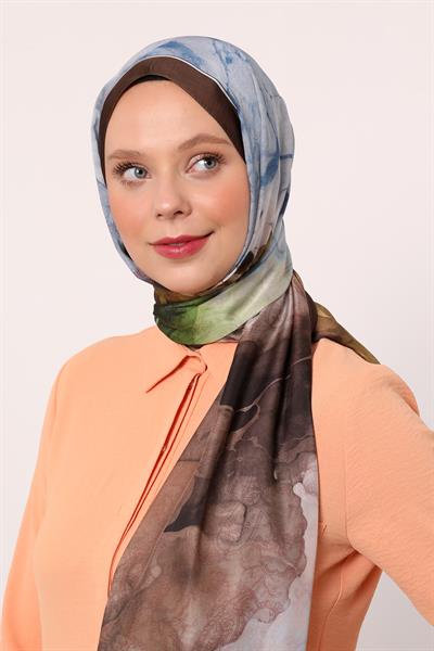 Hint İpeği Şal | Kahverengi