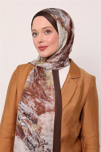 Hint İpeği Şal | Kahverengi