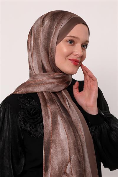 Hint İpeği Şal | Kahverengi