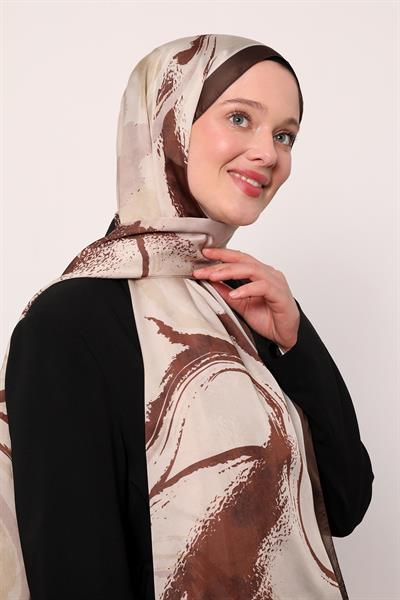 Hint İpeği Şal | Kahverengi