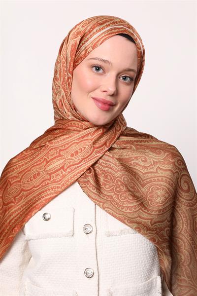 Hint İpeği Şal Kiremit