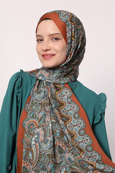 Hint İpeği Şal Kiremit