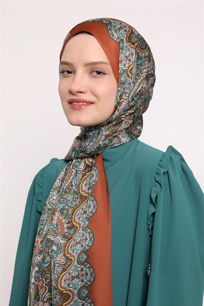 Hint İpeği Şal Kiremit