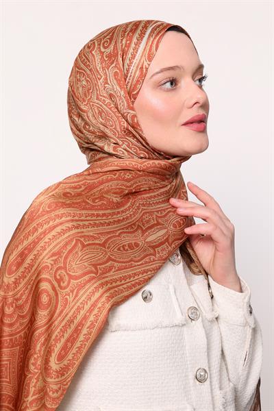 Hint İpeği Şal Kiremit