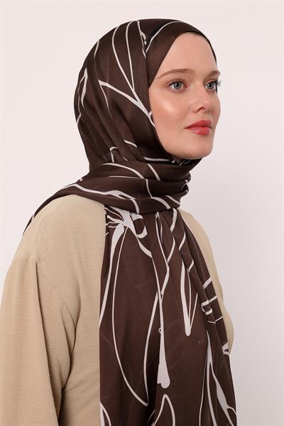 Hint İpeği Şal | Koyu Kahve