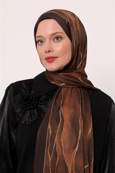 Hint İpeği Şal | Koyu Kahve